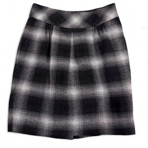 LOFT Black and Gray Plaid Pencil Skirt